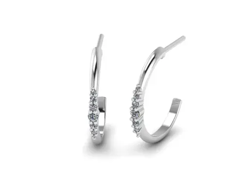 [BR.01.006] BRINCO ARGOLA LIRY 7 PEDRAS EM PRATA 925